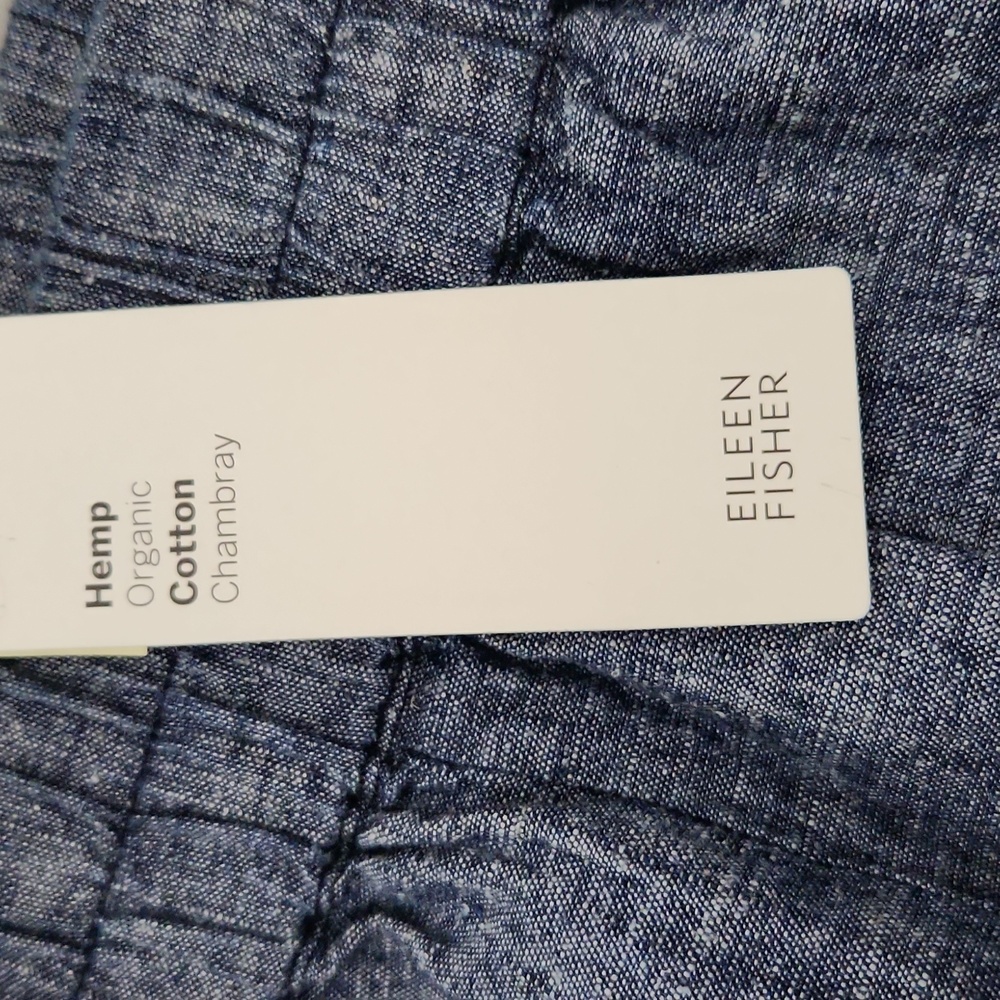 NWT Eileen Fisher Hemp Organic Cotton Chambray Straight Pants. Size XXS - Picture 4 of 10